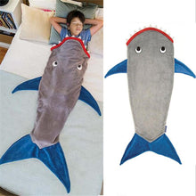Load image into Gallery viewer, Shark Blanket Fish Tail Sleeping Bag Fleece Autumn Winter Thicken Warm Sleeping Blanket Cute Cartoon Quilt Kids Festival Gift