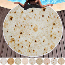 Load image into Gallery viewer, 150cm Soft Blanket Throw Tortilla Comfort Food Creations Burrito Wrap Blanket Perfectly Round Throw for Dropshipping