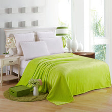 Load image into Gallery viewer, Home Textile Soft Solid Blanket Fleece Flannel Blanket Adult Sofa Bedding Manta Red Green Blue Flannel Throw Blankets for Beds
