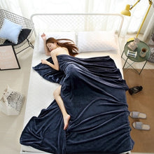 Load image into Gallery viewer, Home Textile Soft Solid Blanket Fleece Flannel Blanket Adult Sofa Bedding Manta Red Green Blue Flannel Throw Blankets for Beds