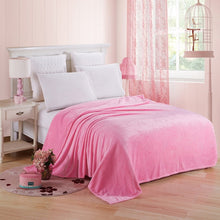 Load image into Gallery viewer, Home Textile Soft Solid Blanket Fleece Flannel Blanket Adult Sofa Bedding Manta Red Green Blue Flannel Throw Blankets for Beds