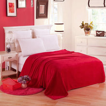 Load image into Gallery viewer, Home Textile Soft Solid Blanket Fleece Flannel Blanket Adult Sofa Bedding Manta Red Green Blue Flannel Throw Blankets for Beds