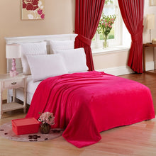 Load image into Gallery viewer, Home Textile Soft Solid Blanket Fleece Flannel Blanket Adult Sofa Bedding Manta Red Green Blue Flannel Throw Blankets for Beds